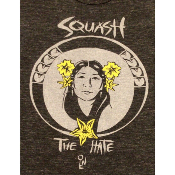 District Gray "Squash The Hate" Tank Top Women’s Size Small Casual Graphic Shirt - Picture 3 of 4